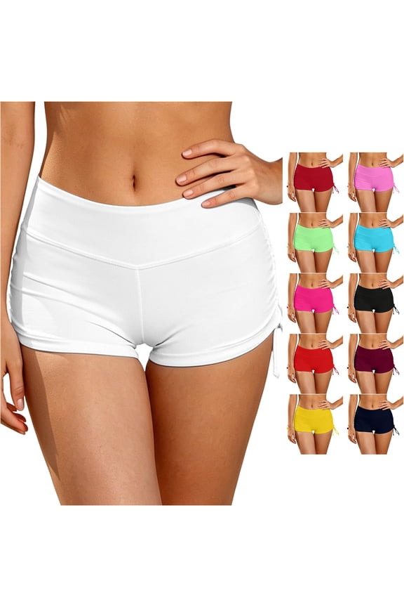 Women's Swimsuit Bottom Ruffled Cheeky Basic Bathing Swimsuit Swim Briefs Women Swim Shorts, Size M