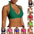 thumbnail image 1 of Bigetiay Womens Bikini Top Halter String Triangle Bathing Suit Top Minimalist Full Coverage Swimsuit Top Only, Size S, 1 of 8