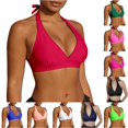 thumbnail image 1 of Bigetiay Womens Bikini Top Halter String Triangle Bathing Suit Top Minimalist Full Coverage Swimsuit Top Only, Size XL, 1 of 8
