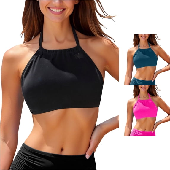 Bigetiay Womens Bikini Top String Halter Swimsuit Bathing Suit Top Minimalist Swimwear Top No Bottom, Size XXL
