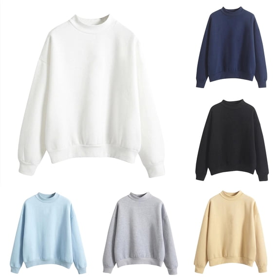 Bigetiay Womens Velvet Turtleneck Sweatshirt Long Sleeve Solid Color Slim Fit Fall Sweatshirts For Women 2026 XL