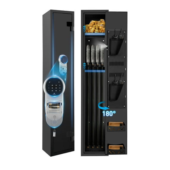 Bigfeliz 3-4 Gun Rifle Safe, Gun Safes for Home Rifle Quick Access Gun Cabinet with Adjustable Removable Shelf