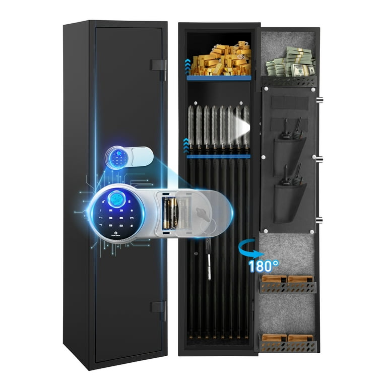 Bigfeliz Biometric Rifle Gun Safe, Quick Access Fingerprint, 6-Gun