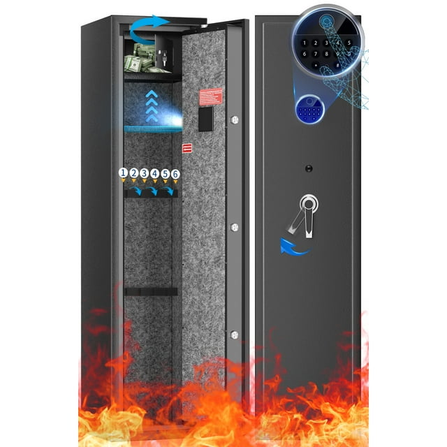 Bigfeliz Biometric Rifle Gun Safe,Quick Access Fingerprint Long Gun