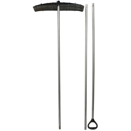 Bigfoot 15' Flip & Strip Poly Roof Rake - Extendable Handle - Shingle Ski - Black