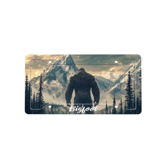 Bigfoot 2 Pcs License Plate Frame Frames For Car Decorative Parts Stainless Steel License Plate For Standard Us Canada License Plate Holder Unisex 12x6 Inch