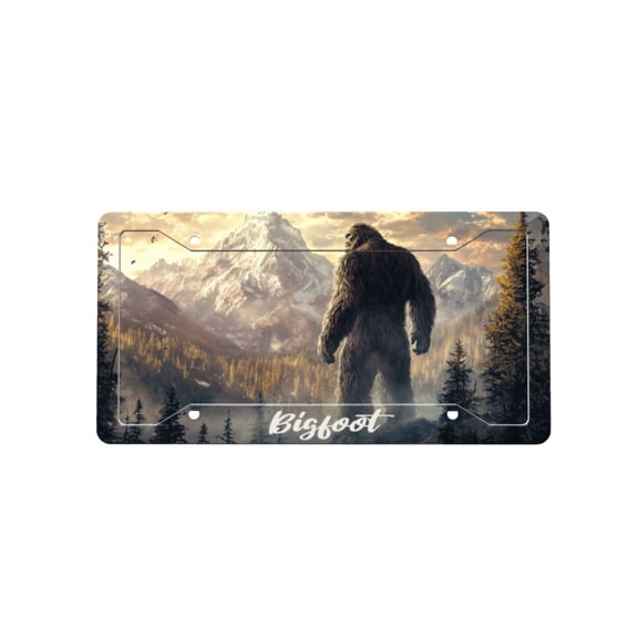 Bigfoot 2 Pcs License Plate Frame Frames For Car Decorative Parts Stainless Steel License Plate For Standard Us Canada License Plate Holder Unisex 12x6 Inch