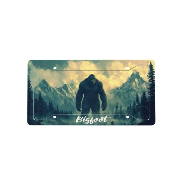 Bigfoot 2 Pcs License Plate Frame Frames For Car Decorative Parts Stainless Steel License Plate For Standard Us Canada License Plate Holder Unisex 12x6 Inch