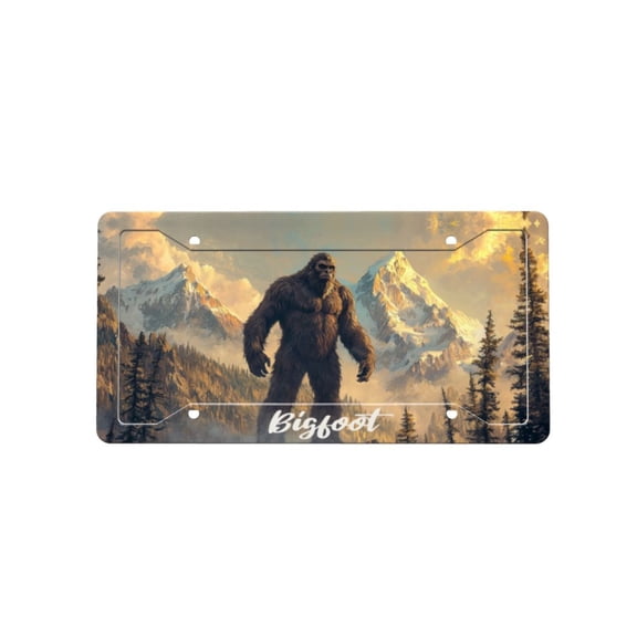 Bigfoot 2 Pcs License Plate Frame Frames For Car Decorative Parts Stainless Steel License Plate For Standard Us Canada License Plate Holder Unisex 12x6 Inch