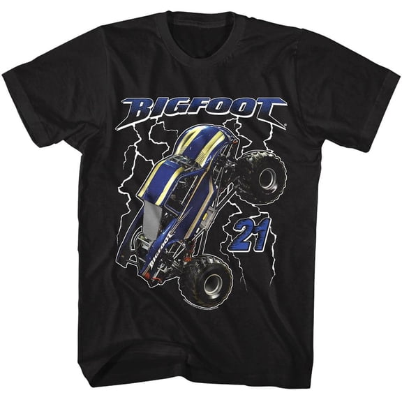 Bigfoot 21 Lightning Bolt Men's T Shirt (Black, Big&Tall4XLT)