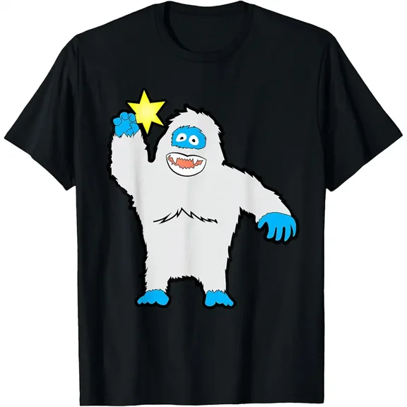 Bigfoot Abominable Snowman Picking a Star Holiday Xmas T-Shirt up to size 5XL