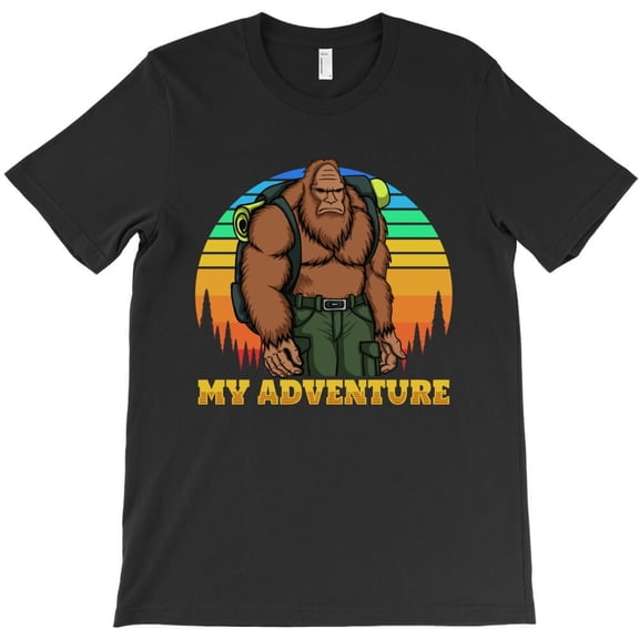 Bigfoot Adventure Funny Retro Vector Sasquatch Cryptid Graphic H36266 Unisex T-Shirt, Up to 5XL Available
