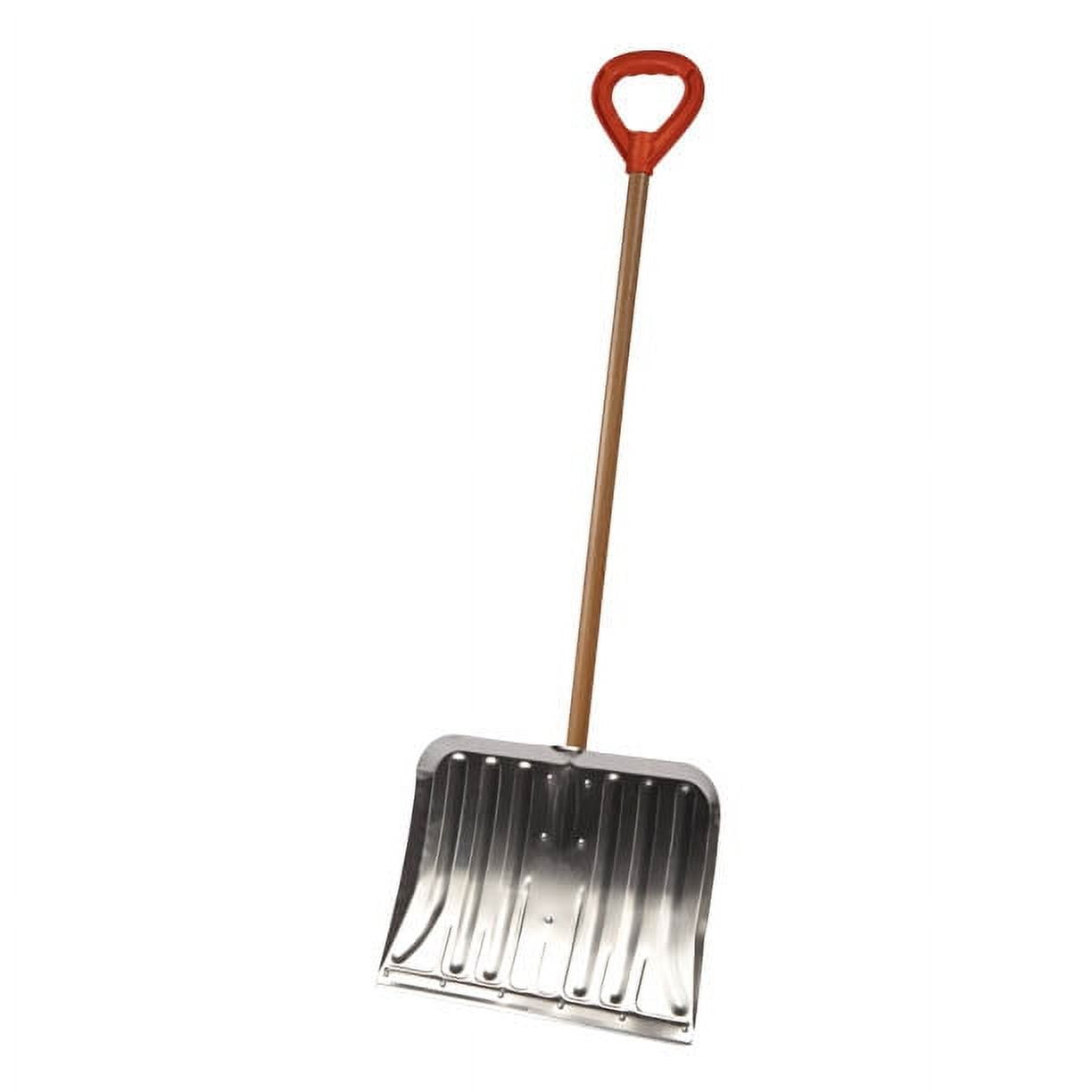 Bigfoot Aluminum Snow Shovel - 18" Blade - Non-Stick Coating - Wooden Handle