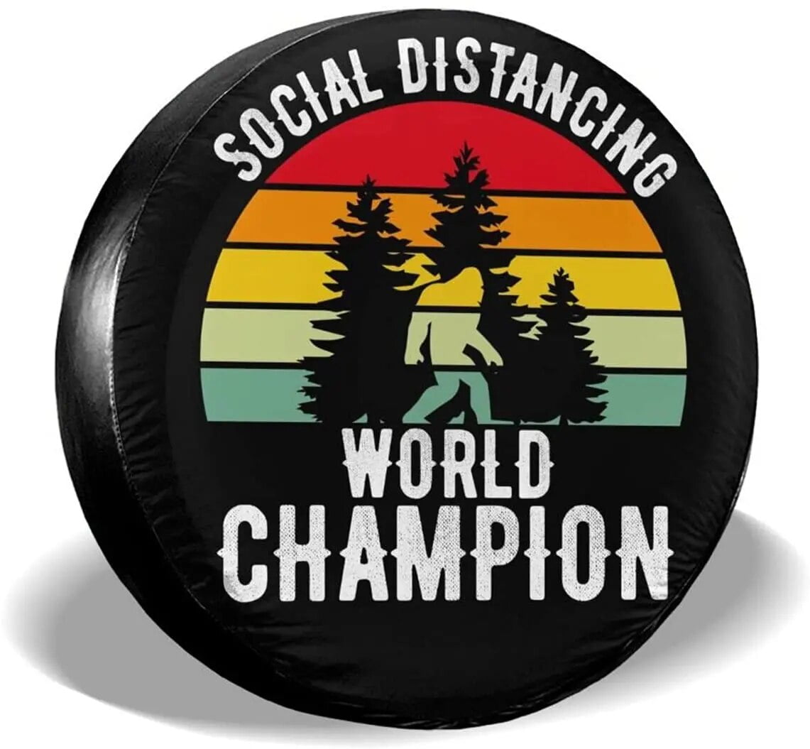 Bigfoot American Flag Camping Spare Tire COVER CAR Wheel Protectors Weatherproof Universal for