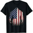 thumbnail image 1 of Bigfoot American Flag USA Patriotic Sasquatch T-Shirt, 1 of 5