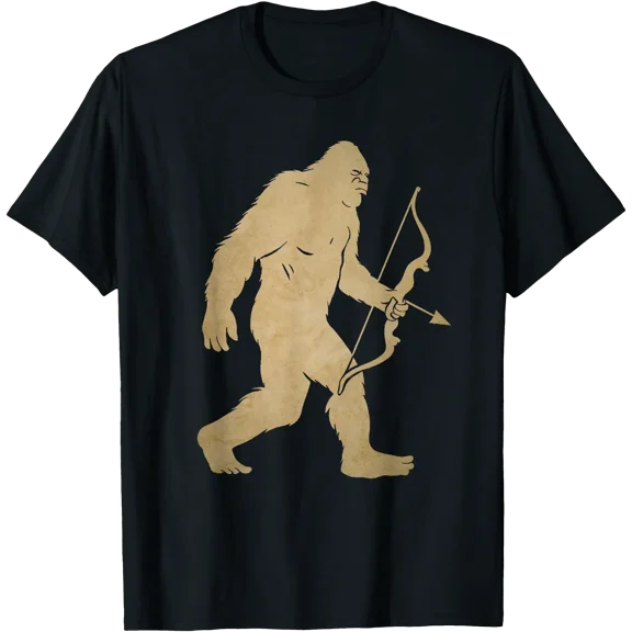 Bigfoot Archer Mythical Sasquatch Hunting Bow and Arrow T-Shirt