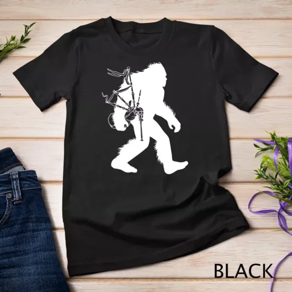 Bigfoot Bagpipes Irish Sasquatch Scottish Bagpiper T-Shirt Unisex S-5XL Hot Trending Shirt, Sweatshirt, Hoodie, Vintage Birthday Gift