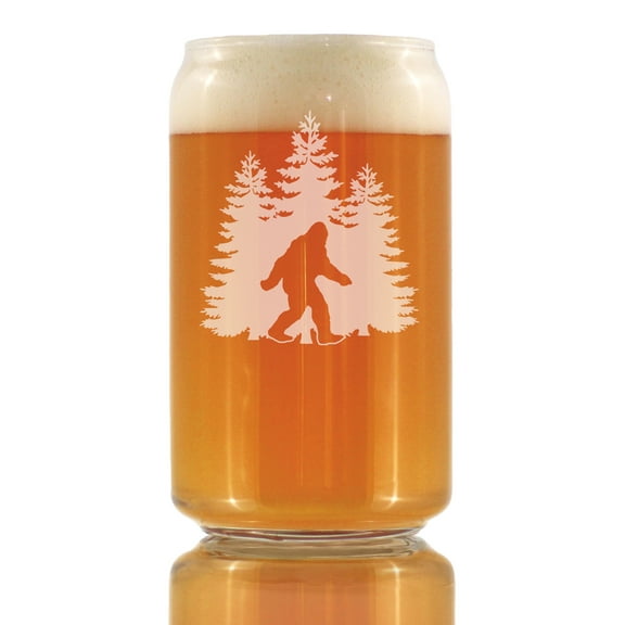 Bevvee Beer Can Pint Glass 16 oz Bigfoot Sasquatch Enthusiast Gifts Beer Glasses
