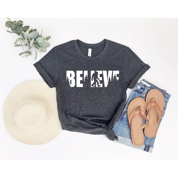 Bigfoot Believe Shirt: Sasquatch Graphic Tee All Size S-5Xl