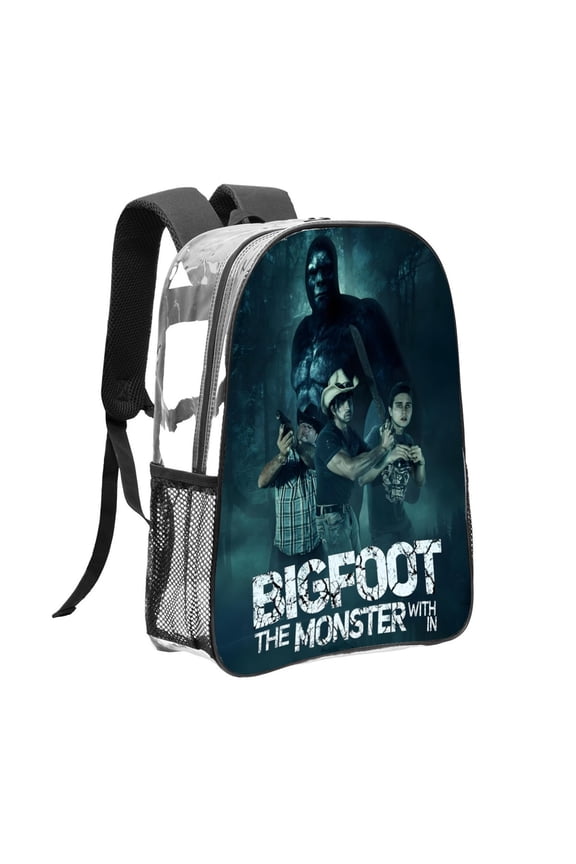 Bigfoot Big Foot-theme Clear Backpack Heavy Duty Transparent Bag See Through Bookbag for Work, Sport, College, Travel12.2X16.9"(31X43cm)
