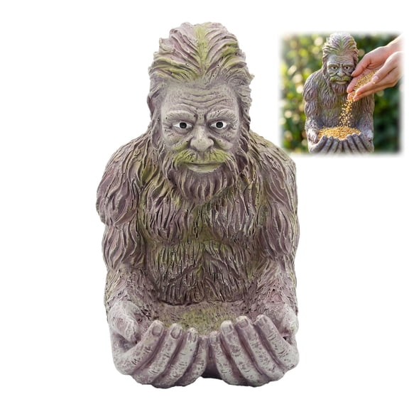 Bigfoot Bird Feeder for Outdoors, 5.9in Resin Sasquatch Big Foot Bird Feeder, Winter Bird Feeding Sculpture Statue Garden Decor Gift for Bird Watchers Gardeners