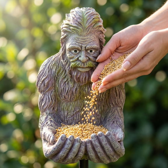 Bigfoot Bird Feeder, Waterproof Tree-Mounted Outdoor Sculpture Feeders,Hummingbird Feeders with Hidden Keyhole Hanger, Unique Backyard & Garden Art Decor Gift for Wildlife and Nature Lovers