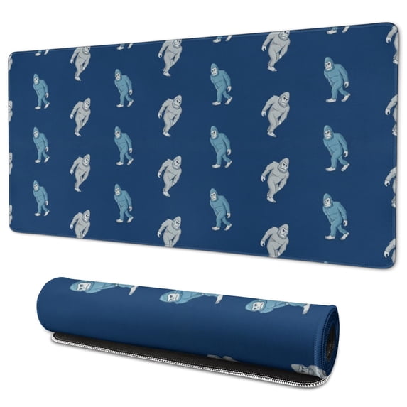 Bigfoot Blue Pattern Extended Large Mouse Pad, Desk Protector Mat with ...