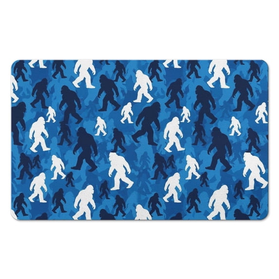 Bigfoot and Camouflage Blue Pattern Diatomite Bath Mat, Entryway Floor ...