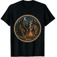 thumbnail image 1 of Bigfoot Campfire Night Graphic Unisex T-Shirt, Cotton Short Sleeve Tee, 1 of 7