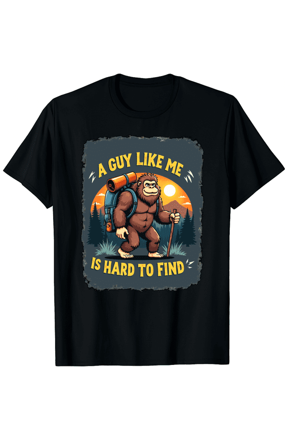 Bigfoot Camping Adventure Humor Hiking Sasquatch Funny Graphic Black T-Shirt for Men and Women