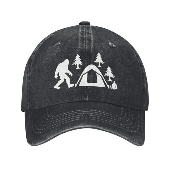 Bigfoot Camping Tent Cowboy Hat Baseball Hat Trucker Hat For Men Women Retro Denim Hats Baseball Cap Dad Hat