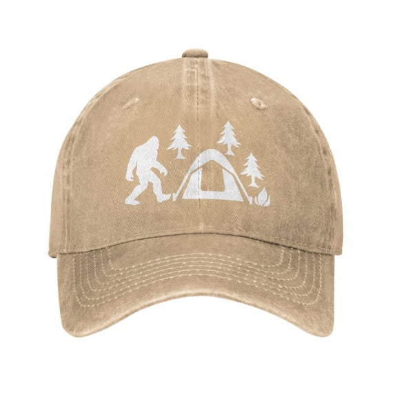 Bigfoot Camping Tent Cowboy Hat Baseball Hat Trucker Hat For Men Women Retro Denim Hats Baseball Cap Dad Hat