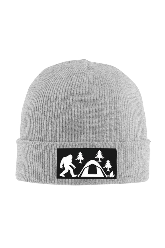Bigfoot Camping Tent Men Women Knitted Hat Adult Knit Beanie For Fall Winter Knit Hat Cap