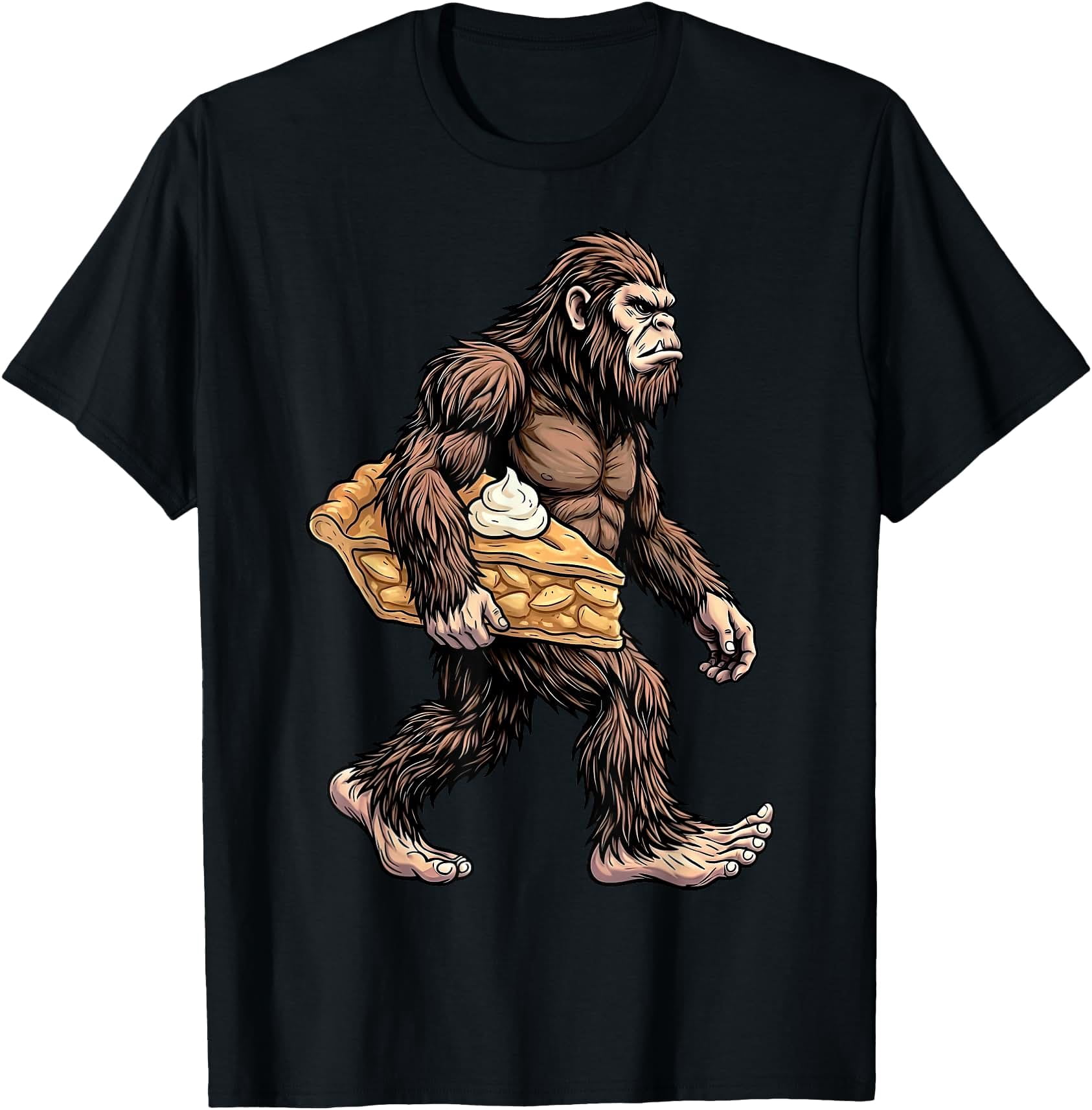 Bigfoot Carrying Apple Pie Sasquatch Baking Dessert T-Shirt - Walmart.com