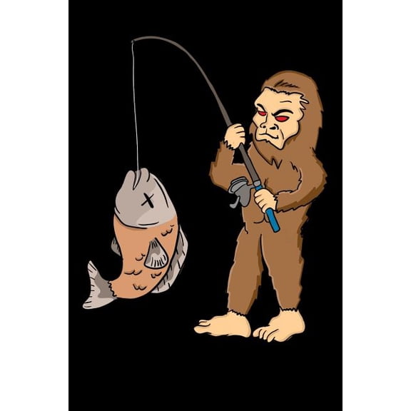 Bigfoot Carrying Fish: 120 Pages I 6x9 I Dot Grid I Funny Yeti & Sasquatch on Lake Angling Gifts (Paperback)