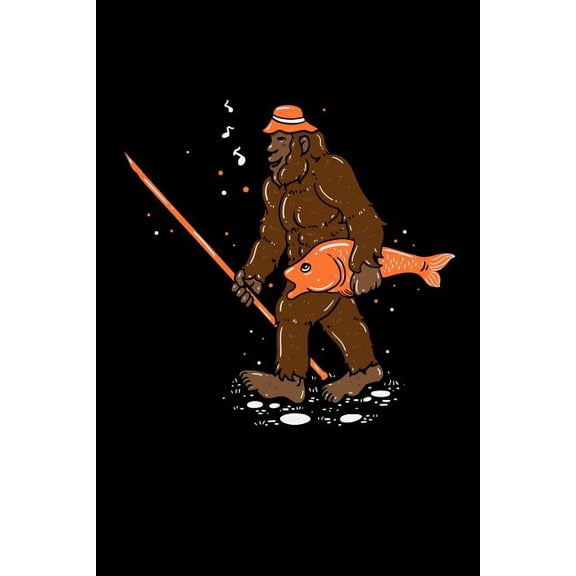 Bigfoot Carrying Fish: 120 Pages I 6x9 I Karo I Funny Yeti & Sasquatch on Lake Angling Gifts (Paperback)