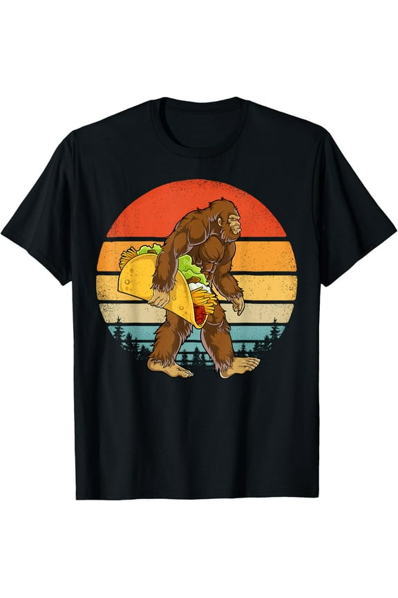 Bigfoot Carrying Taco Funny Cinco de Mayo Boys Men Sasquatch T-Shirt tee