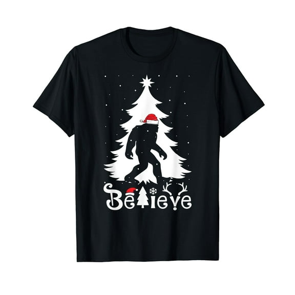 Bigfoot Christmas Gifts For Men Boys Girls Funny Christmas T-Shirt