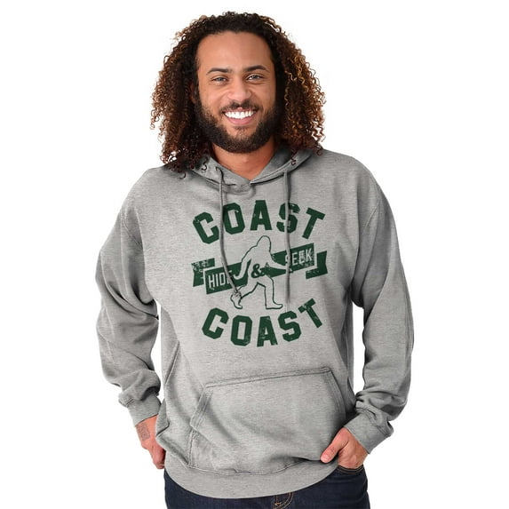 Bigfoot Coast to Coast Hide and Seek Unisex Plus Fleece Graphic Hoodie Brisco Brands 2X