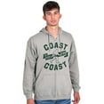 thumbnail image 1 of Bigfoot Coast to Coast Hide and Seek Unisex Fleece Graphic Zip Up Hoodie Brisco Brands 2X, 1 of 5