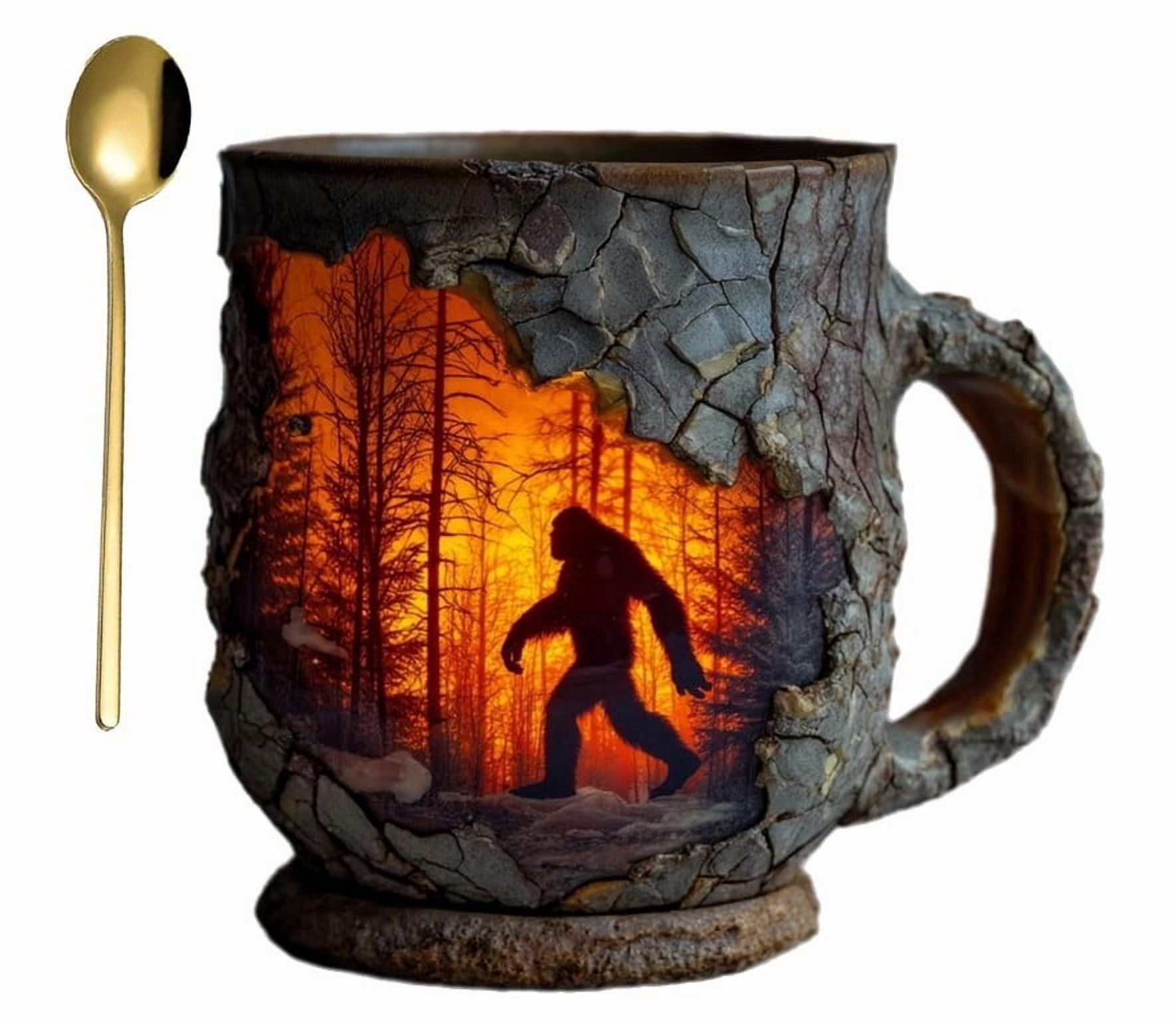 Coffee Mug,Mug 3D Vintage Sasquatch Outdoor Coffee Gifts Cup Campfire ...