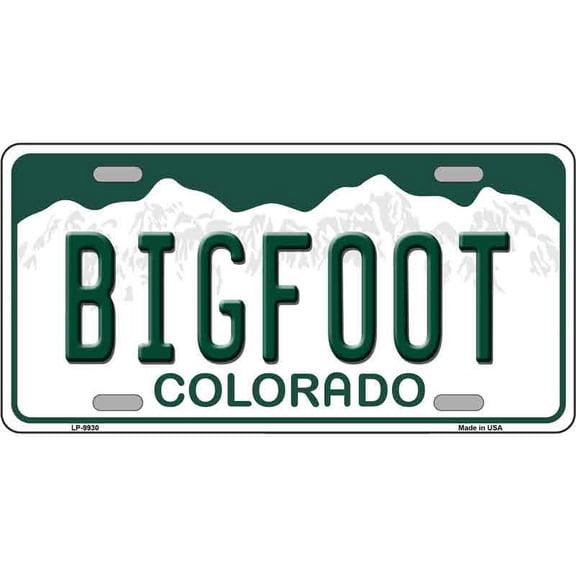 Bigfoot Colorado Background Novelty Metal License Plate LP-9930