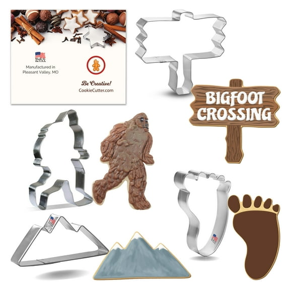 Bigfoot Cookie Cutter Set 4 Pc - Foose Cookie Cutters - USA Tin Plated Steel