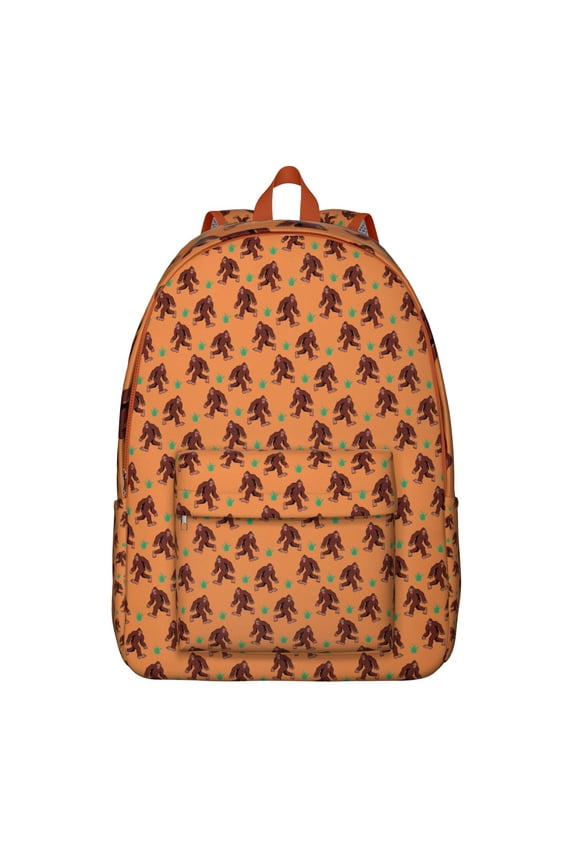 Bigfoot Creature Lovers Backpack – Funny Sasquatch Print Design with Big Foot Footprint Pattern for Outdoor Survival and Hiking