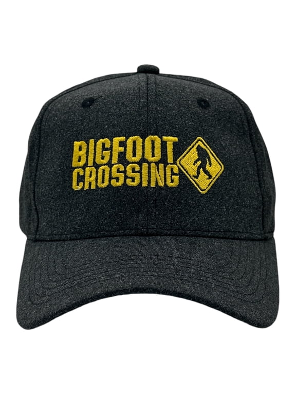 Bigfoot Crossing Hat Funny Sarcastic Sasquatch Novelty Cap