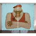 thumbnail image 1 of Ambesonne Bigfoot Curtains 2 Panel Set, Melancholic Yeti Art, 108" x 84", Multicolor, 1 of 3
