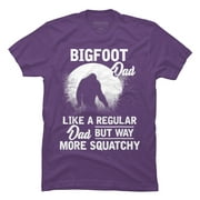 Bigfoot Dad Funny Sasquatch Bigfoot Fathers Day Gift Mens Purple Graphic Tee - Design By Humans  2XL