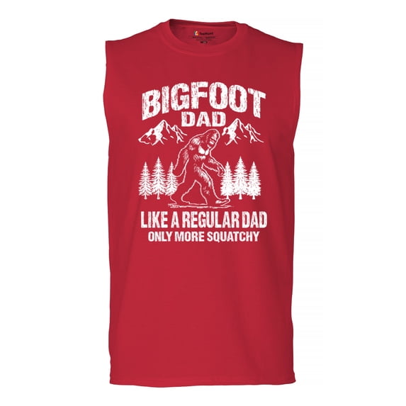 Bigfoot Dad Muscle Shirt More Squatchy Funny Daddy Sasquatch Dad Joke Outdoor Camping Father's Day Gift Idea Men's