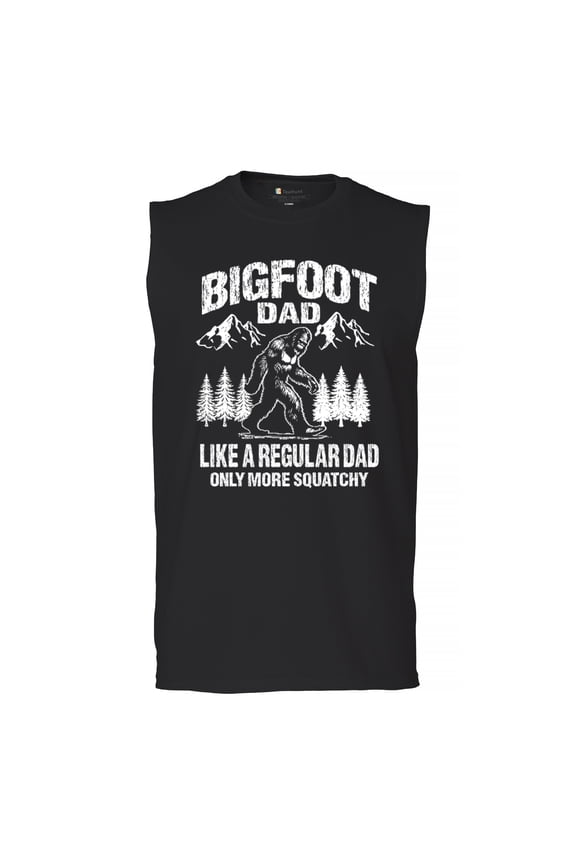 Bigfoot Dad Muscle Shirt More Squatchy Funny Daddy Sasquatch Dad Joke Outdoor Camping Father's Day Gift Idea Men's