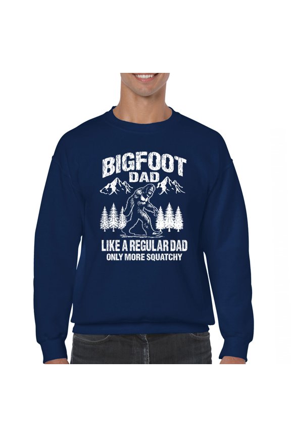 Bigfoot Dad Sweatshirt More Squatchy Funny Daddy Sasquatch Dad Joke Outdoor Camping Father's Day Gift Idea Crewneck